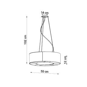 Candelabru SATURNO SLIM 50 Alb - Img 4