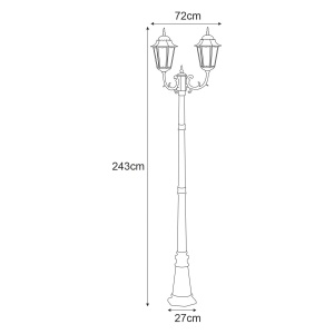 Lampa de gradina K-7006A2/2 Negru - LOZANA - Img 2