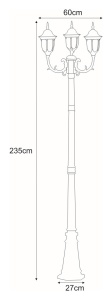 Lampa de gradina K-7007A2/3N Negru - VASCO - Img 2