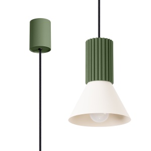 Lampă suspendată ESTRIA 1 bej/verde-oliv