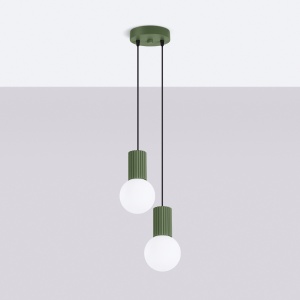 Lampă suspendată HALO 2P verde măsliniu - Img 2