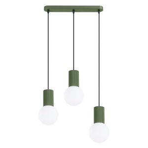 Lampă suspendată HALO 3L verde măsliniu