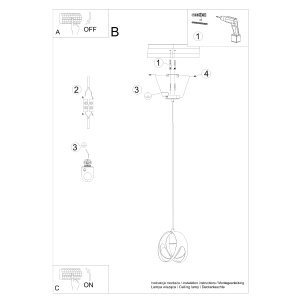 Lampă suspendată TULOS 1 Negru - Img 4