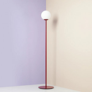 Lampadar modern rosu cu glob de sticla Pinne