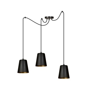 Lustra LINK 3 Negru / Auriu