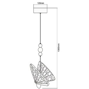 Lustra Mariposa 1 mix kolor LED CCT - Img 4
