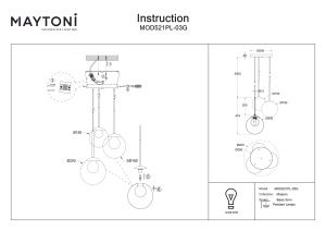 Lustra MOD521PL-03G - Basic form - Img 2