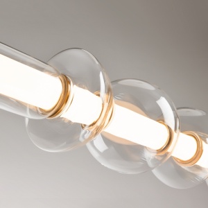 Lustra moderna aurie din metal si sticla cu led Maytoni Cosmo - Img 5