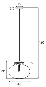 Lustra MOONSTONE P0516 E27 Bej Negru - Img 2