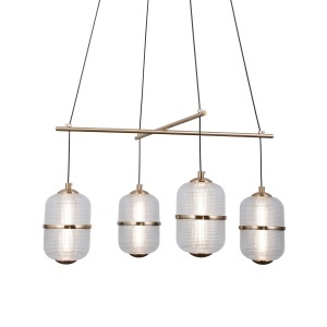 Lustra Negru - Auriu LED 4 becuri Alani - Img 2