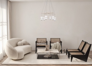 Lustra Negru - Auriu LED 6 becuri Alani - Img 3