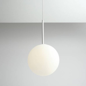Pendul modern alb cu glob de sticla Bosso d30