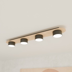 Plafoniera DIAZ 4 Negru WOOD - Img 2