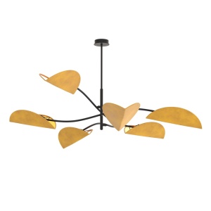 Plafoniera LOTUS 6 Negru Galben