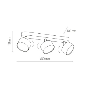 Plafoniera Negru Chrome 3xGX 53 CLARK 3404TK - Img 4