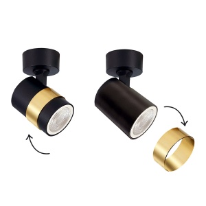 Spot aplicat Anillo 1 Negru 1xGU10 - Img 1