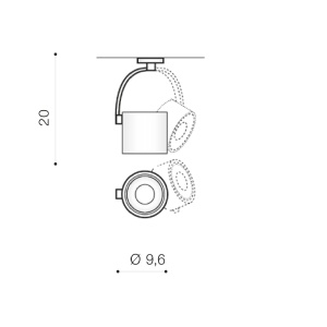 Spot aplicat BROSS ARM Negru - Img 2