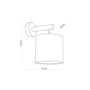 Aplica perete Negru Bej 1xE27 DEVA 6106TK - Img 4
