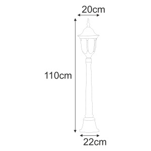 Lampa de gradina K-6007A/L Negru - VASCO - Img 2