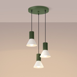 Lampă suspendată ESTRIA 3P bej/verde-oliv - Img 3