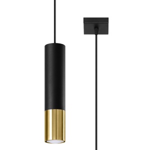 Lampă suspendată LOOPEZ 1 Negru Auriu - Img 1