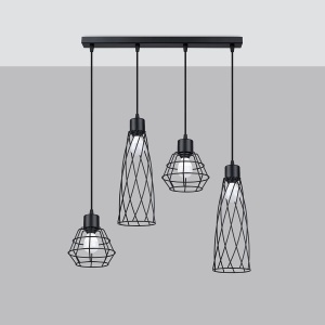 Lampă suspendată SUBA 4L Negru - Img 2