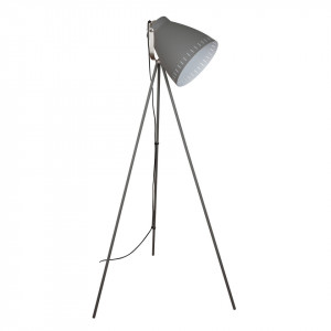 Lampadar modern gri cu detalii din nickel Franklin