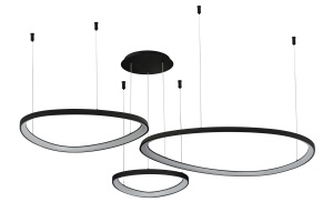 Lustra AMANDA PENDANT 42+62+82 LED CCT Dimabil Negru
