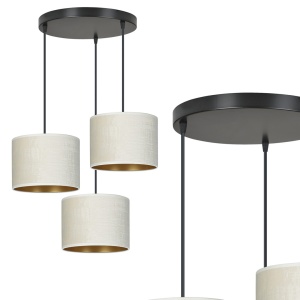 Lustra HILDE 3 Negru PREMIUM Alb - Img 2