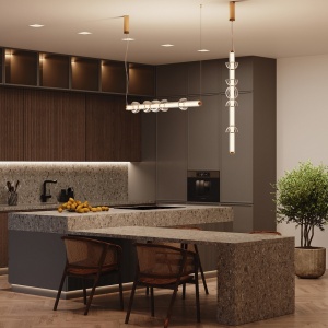 Lustra moderna aurie din metal si sticla cu led Maytoni Cosmo - Img 2