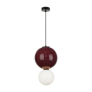 Lustra Rosu - Alb LED becuri Pieve