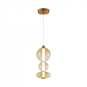 Pendul modern bronz din metal cu globuri din sticla Sonte