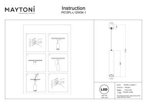 Pendul P072PL-L12W3K-1 - Focus LED - Img 2