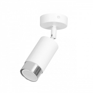 Plafoniera moderna alba tip spot cu detalii chrome Hiro