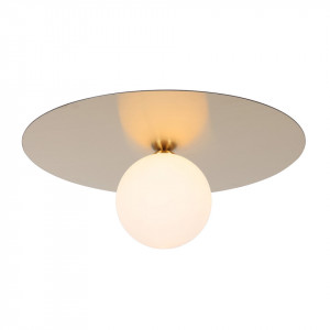 Plafoniera moderna aurie rotunda cu glob din sticla Spoletto