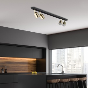 Plafoniera Negru Auriu 4xGU10 TOP 5619TK - Img 2