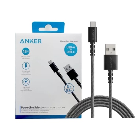 Anker PowerLine Select+ USB-A to USB-C 2.0 Cable 0.9m