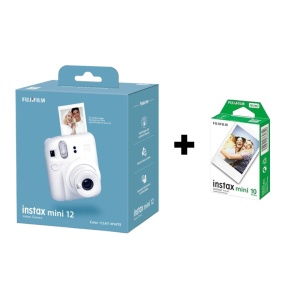 FUJI Instax Mini 12 Digitalni fotoaparat - Clay White + 10 filmova