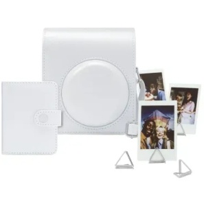 FUJI Instax Mini 13 Accessory Kit white- torbica , kompaktan foto-album+ 5 metalnih štipaljki za kačenje fotografija.