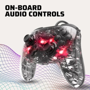 Gamepad PDP Nintendo SWITCH Deluxe Wired Pro Controller Afterglow + Audio - Img 6