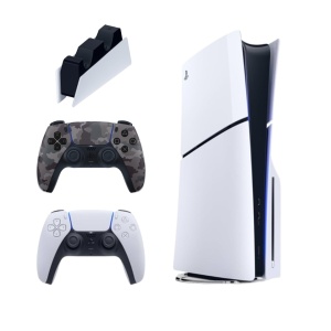 Konzola Sony Playstation 5 PS5 1TB Slim CD/DISC + Dualsense Camo Grey + Dualsense Charging Station