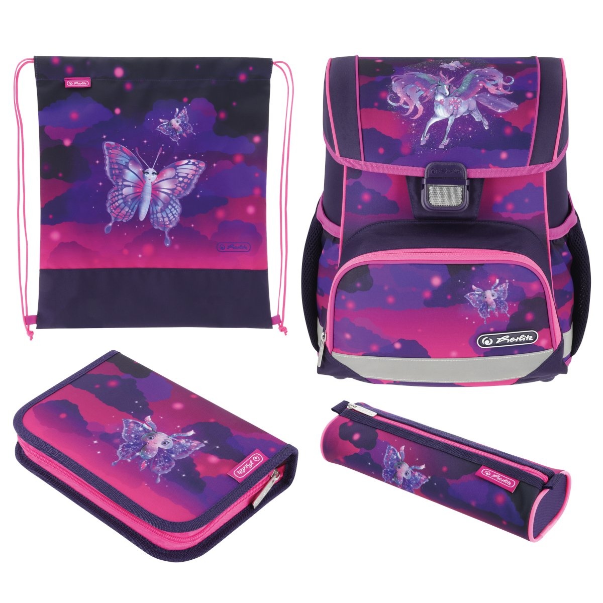 Ghiozdan echipat Loop Plus, motiv Magic Unicorn