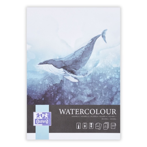 Bloc desen Watercolour A4, 20 file, hartie 300g/mp, colectia Oxford Artistic