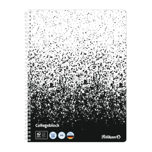 Caiet A4 cu spira, 80 file patratele, Color Edition, culoare alb / negru