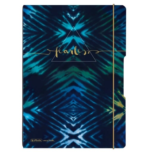Caiet my.book flex A4, 2x40 file, dictando+patratele, motiv New Batik Fearless
