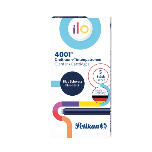 Patroane cerneala ilo, dimensiune mare, culoare albastru inchis, set 5/cutie