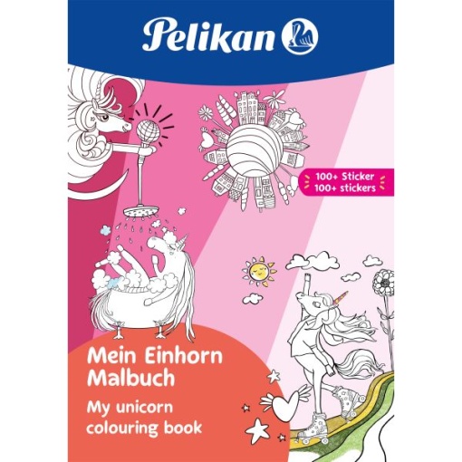 Carte de colorat "My unicorn", A4 48 file, include 100 abtibilduri