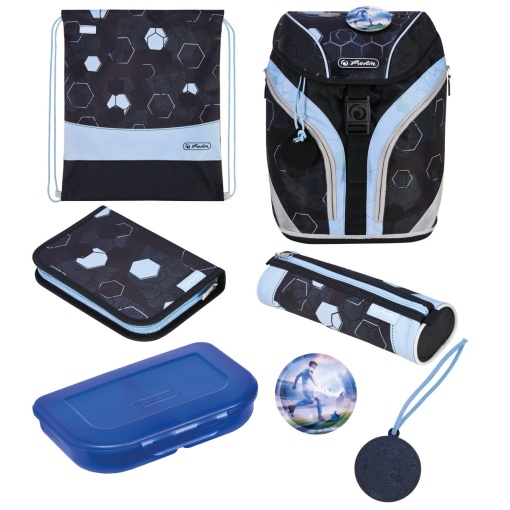 Ghiozdan echipat Softlight Plus, GREENline, motiv Cyber Soccer
