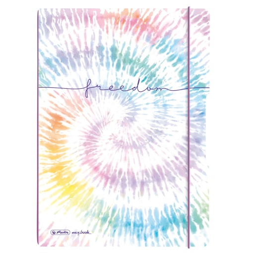 Caiet my.book flex A4, 2x40 file, dictando+patratele, motiv New Batik Freedom