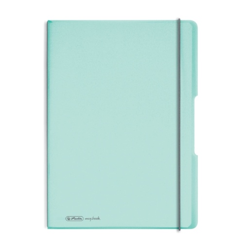 Caiet my.book flex A4, 2x40 file, dictando+patratele, turcoaz translucid